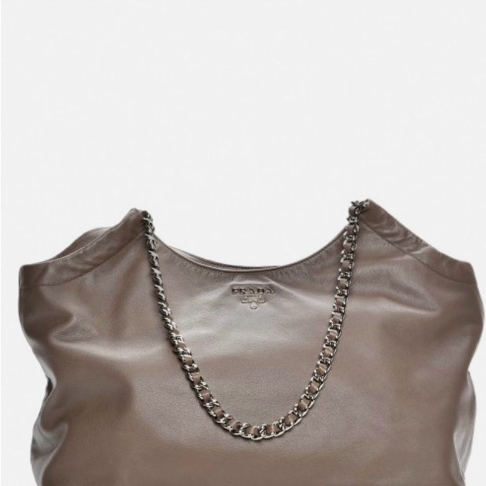 Prada soft calf chain tote